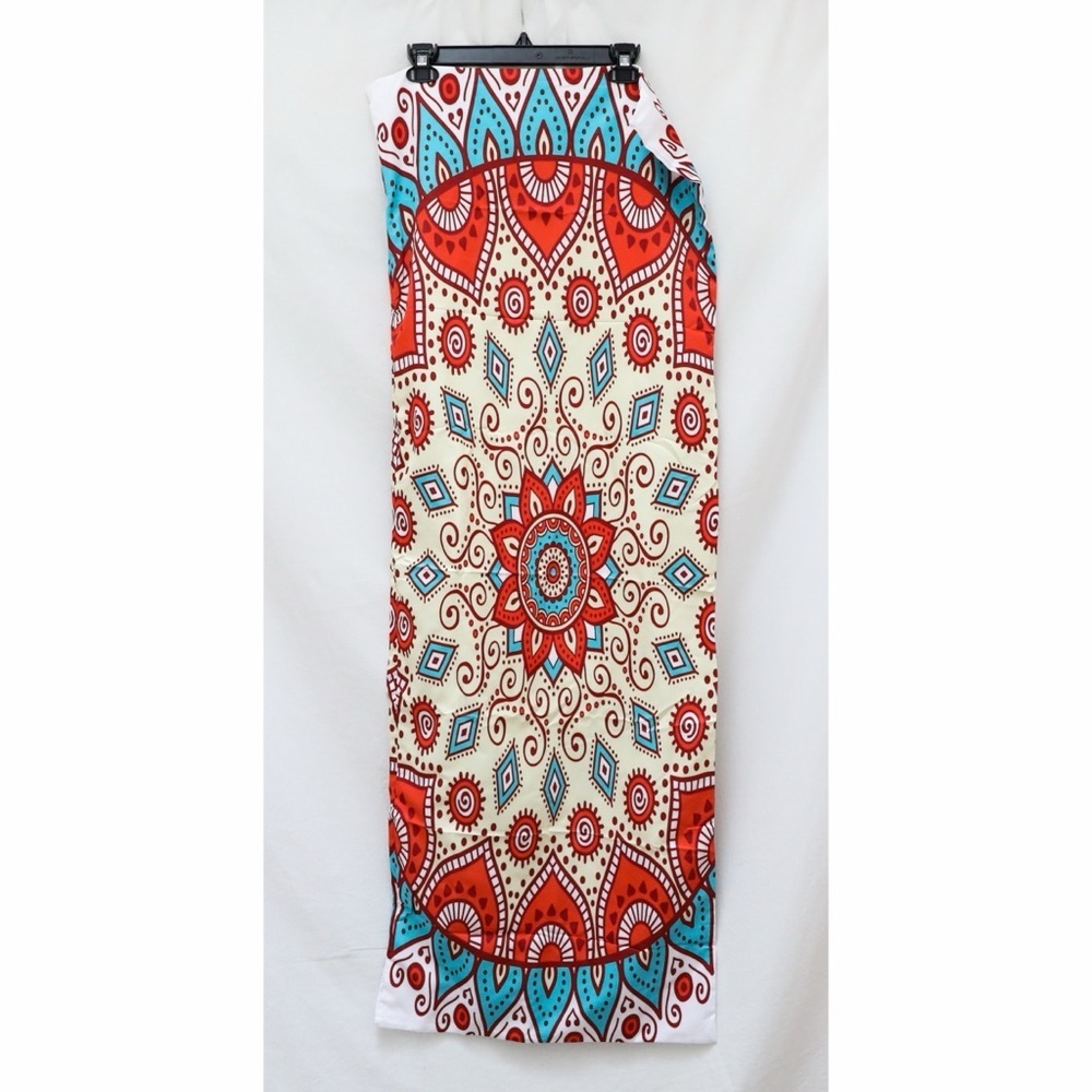 Set of 2 new mandala print pillowcase colorful bohemian maximalism orange bright